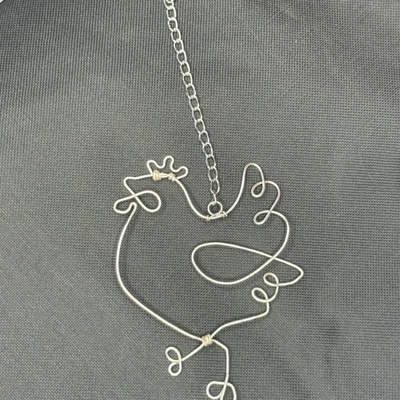 Hand Crafted Silver Wire Chicken Wall Art - Picture 3 of 6